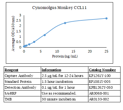 Cynomolgus Monkey CCL11 Standard Curve