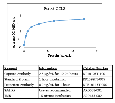 Ferret CCL2 Standard Curve